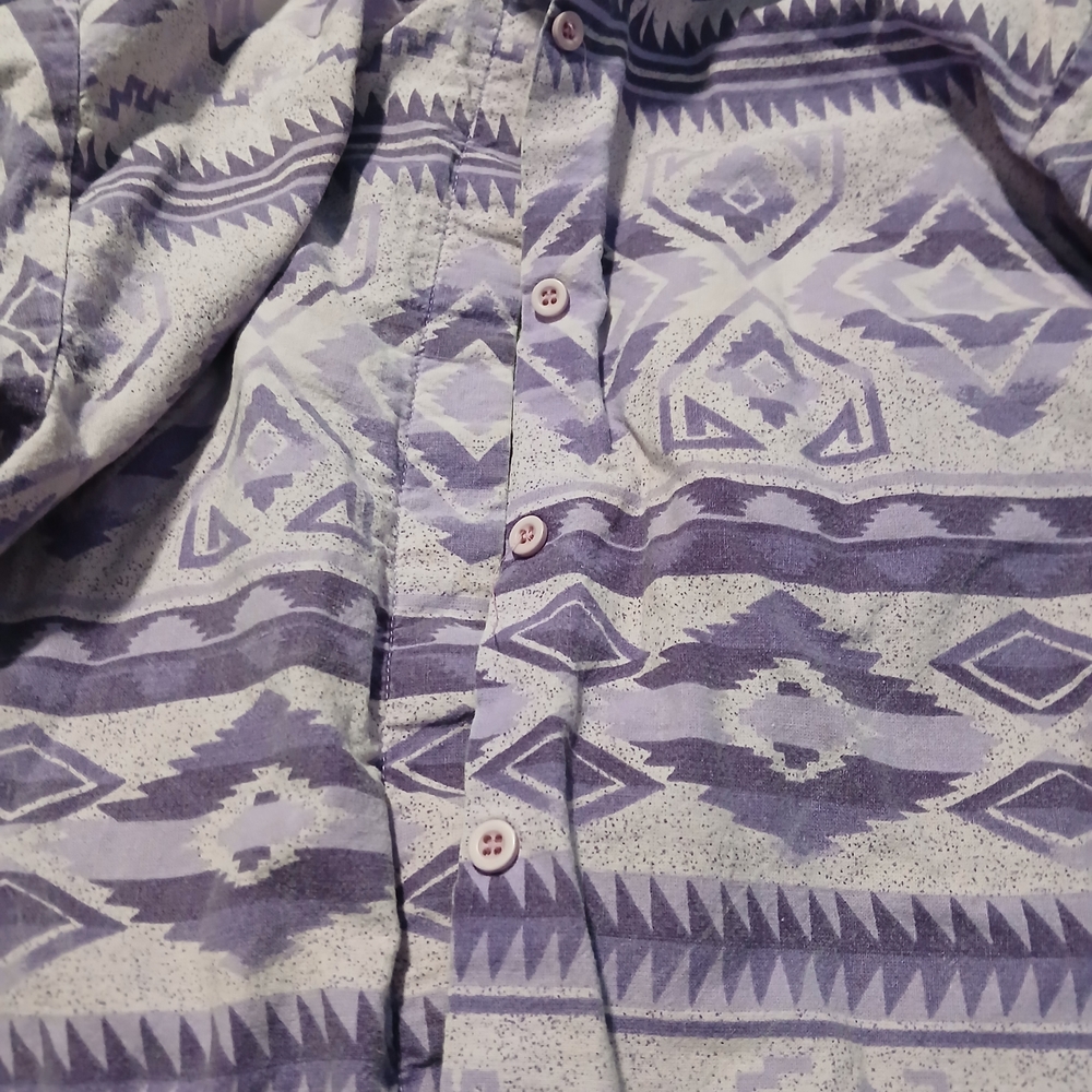 Roper Purple and White Geometric Shirt - Picture 5 of 8